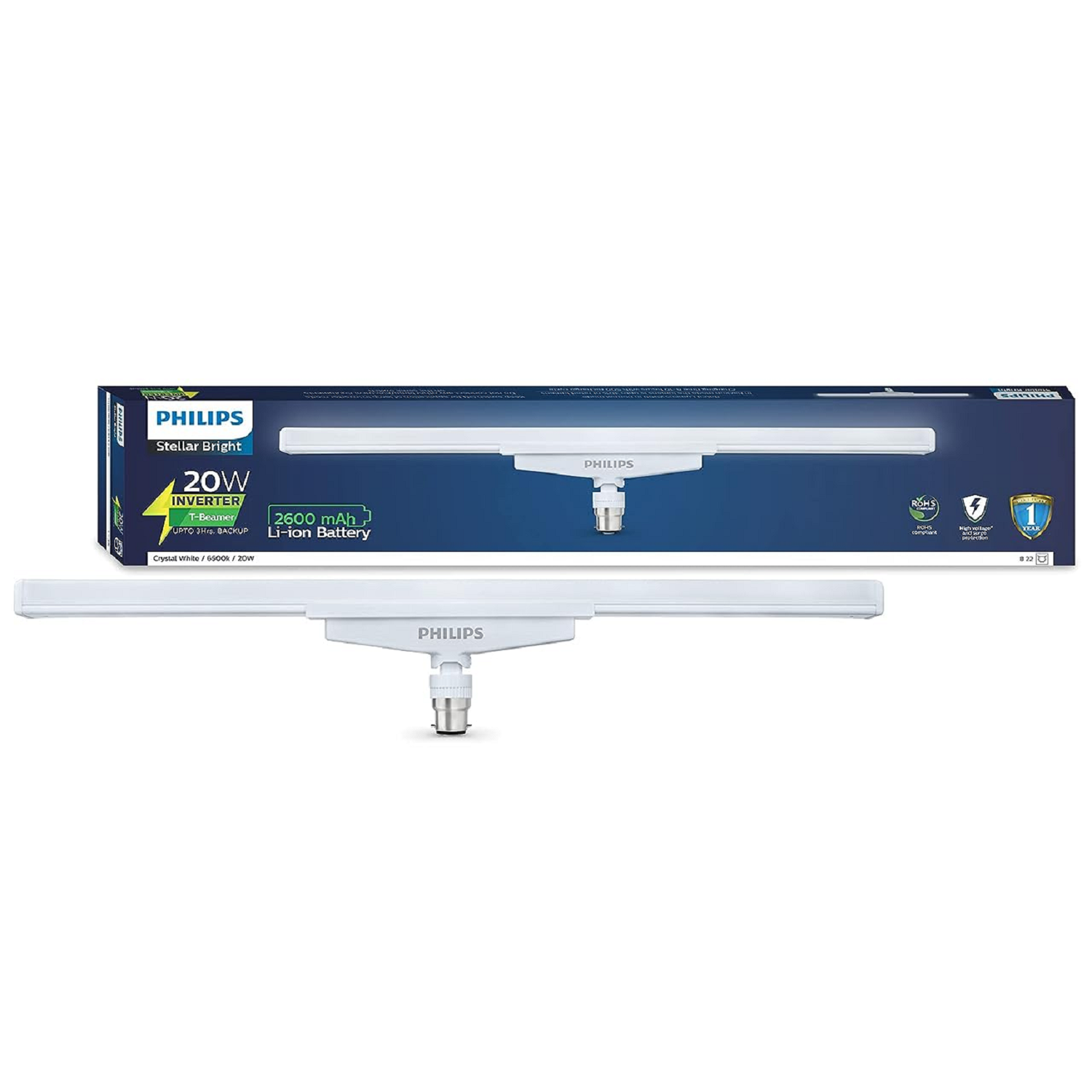 PHILIPS 20W T Beamer  Rechargeable Emergency Inverter LED Light Bulb, Cool Day White